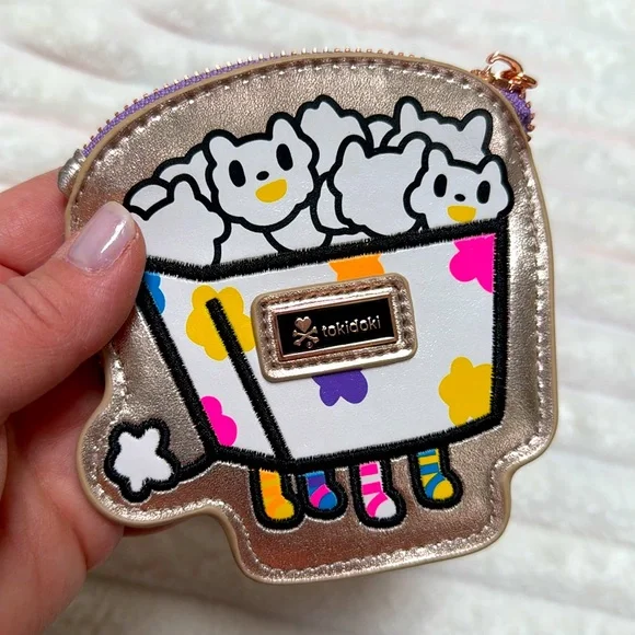 Tokidoki Popcorn 🍿 Kitty Coin Purse with zipper top - Picture 2 of 8